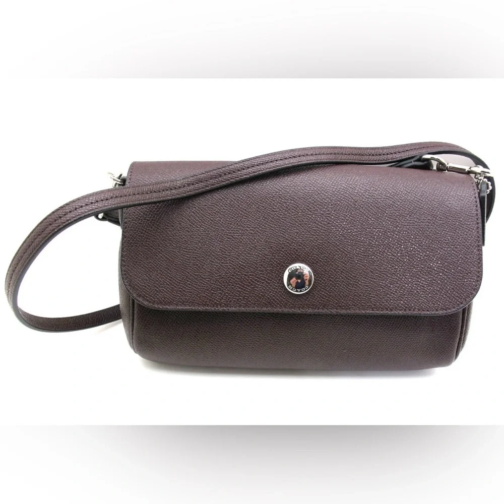 COACH NWOT Reversible 2 Tone Leather Crossbody Oxblood Light Pink Silver - Picture 6 of 12